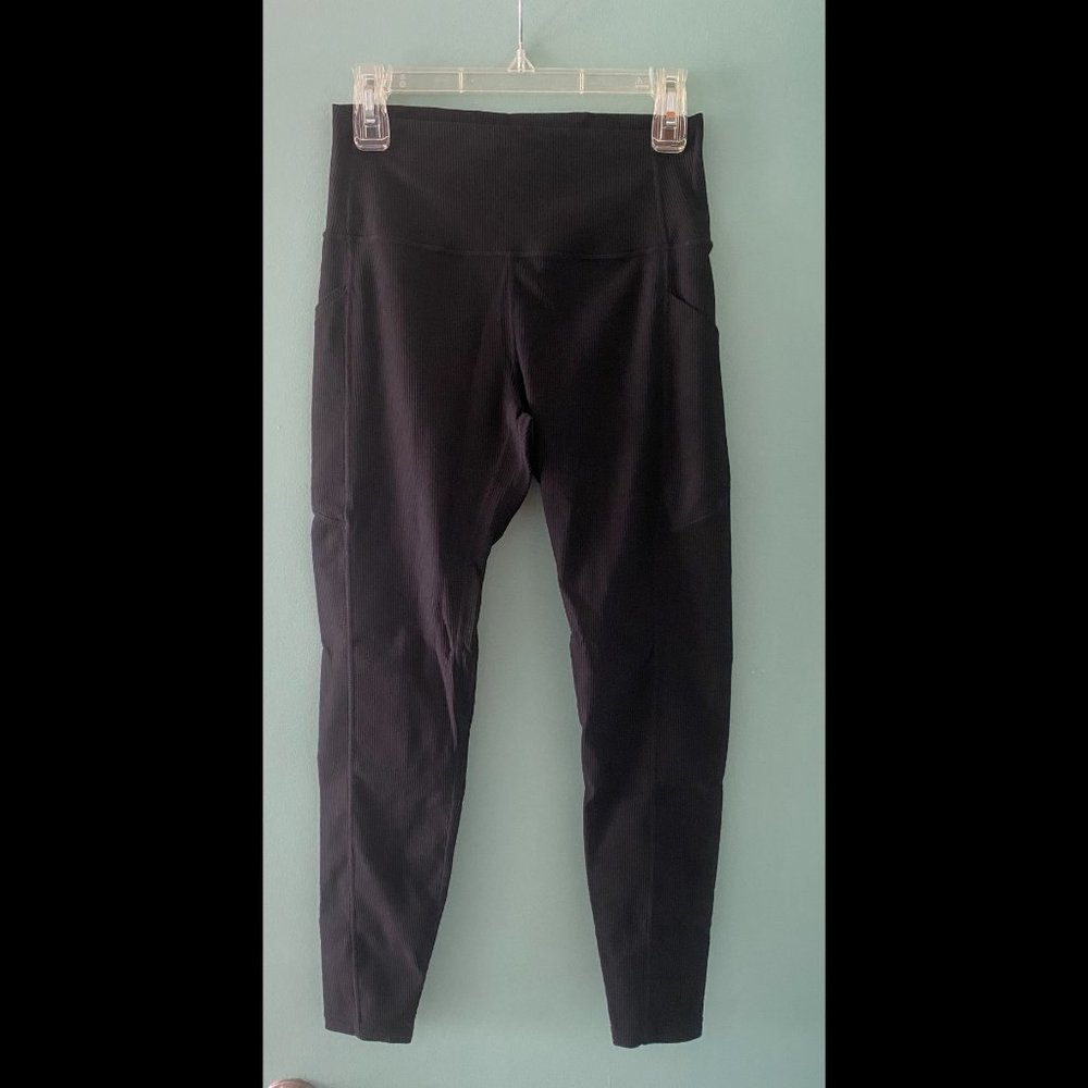 Womens Ribbed Yoga Pants with Pockets